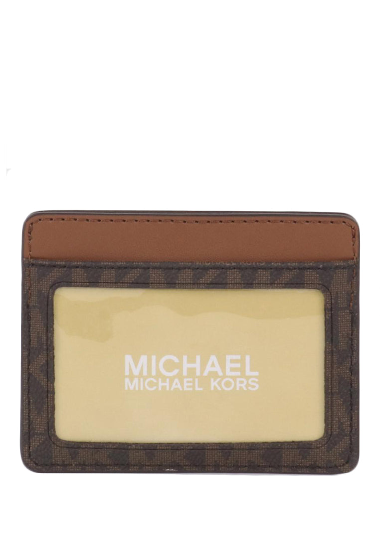 Michael Kors Jet Set Travel Large Logo and Leather Card Case - Brown