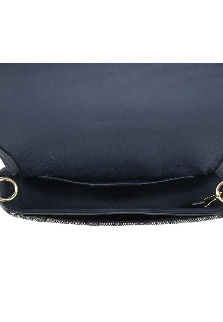 Coach Amelia Saddle Bag In Signature Jacquard - Midnight Navy