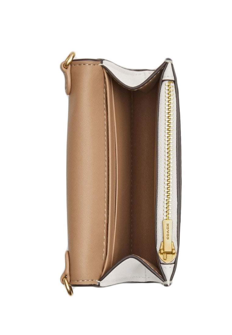 Coach Mini Envelope Wallet With Strap In Signature Canvas - Light Brown