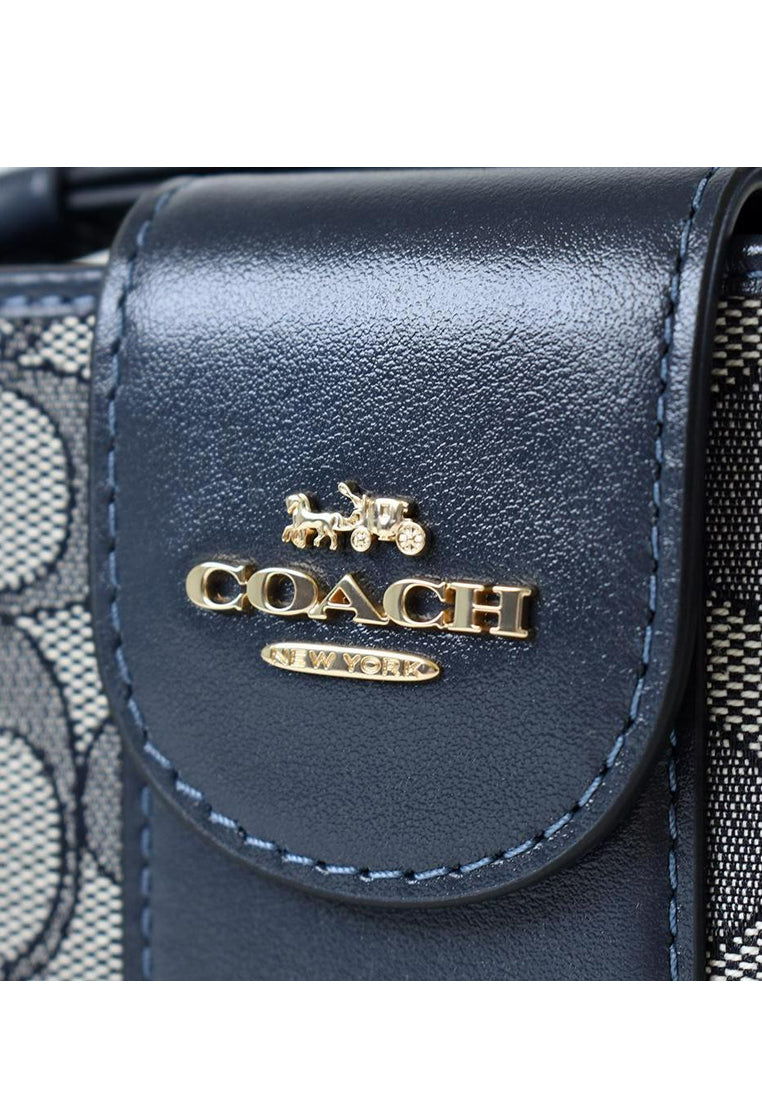 Coach Phone Wallet in Signature Jacquard - Midnight Navy