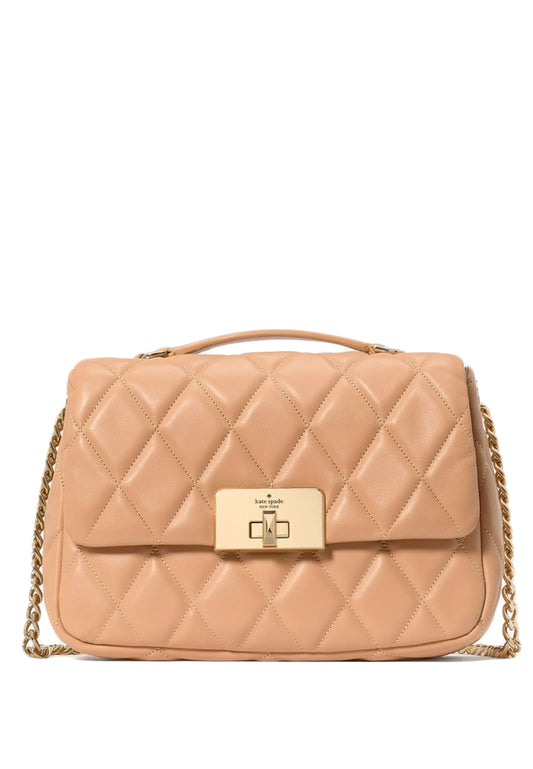 Kate Spade Carey Quilted Small Flap Crossbody - Tiramisu Mousse