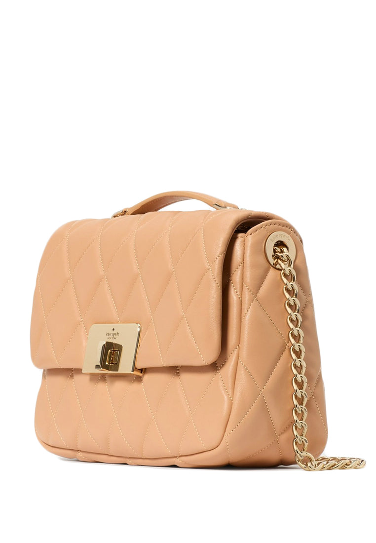 Kate Spade Carey Quilted Small Flap Crossbody - Tiramisu Mousse