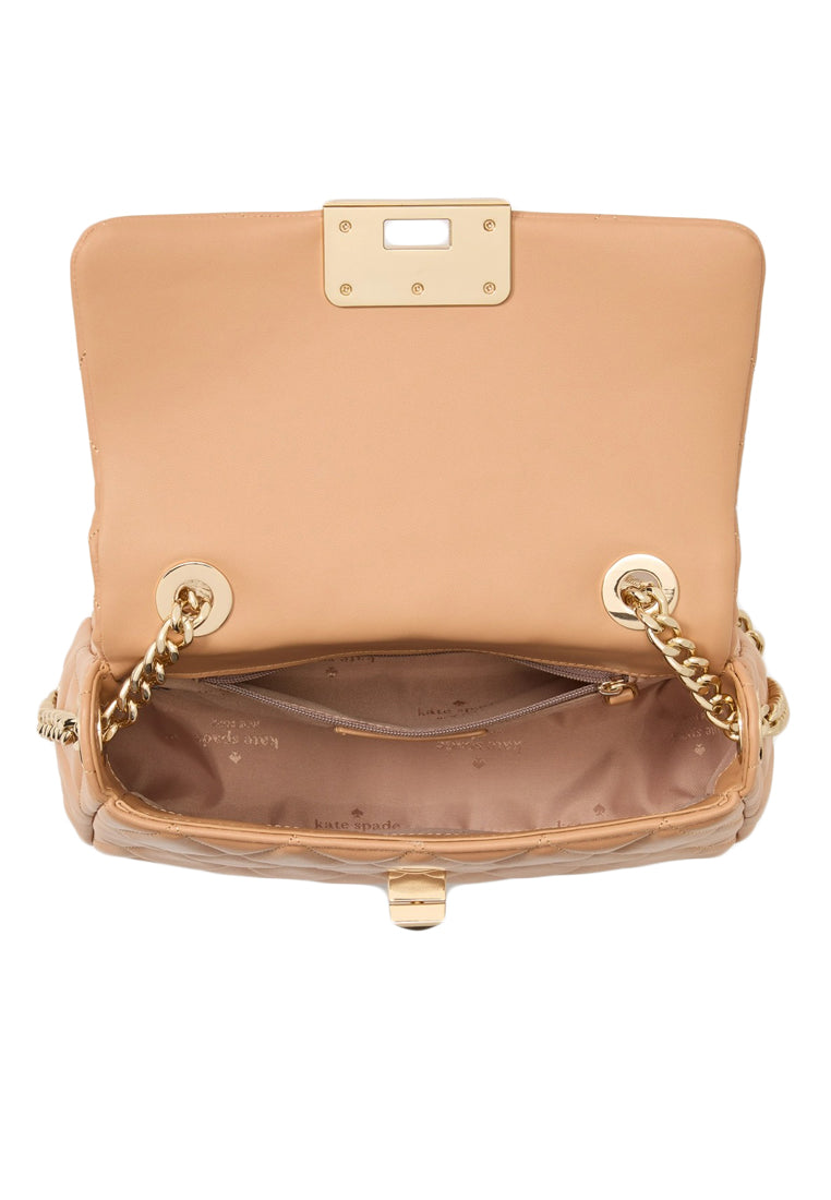 Kate Spade Carey Quilted Small Flap Crossbody - Tiramisu Mousse