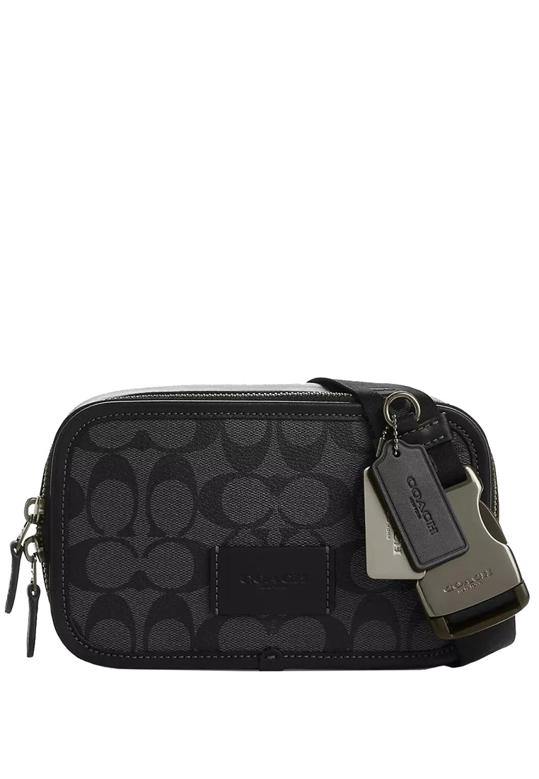 Coach Mens Wyatt Crossbody Bag In Signature Canvas - Black