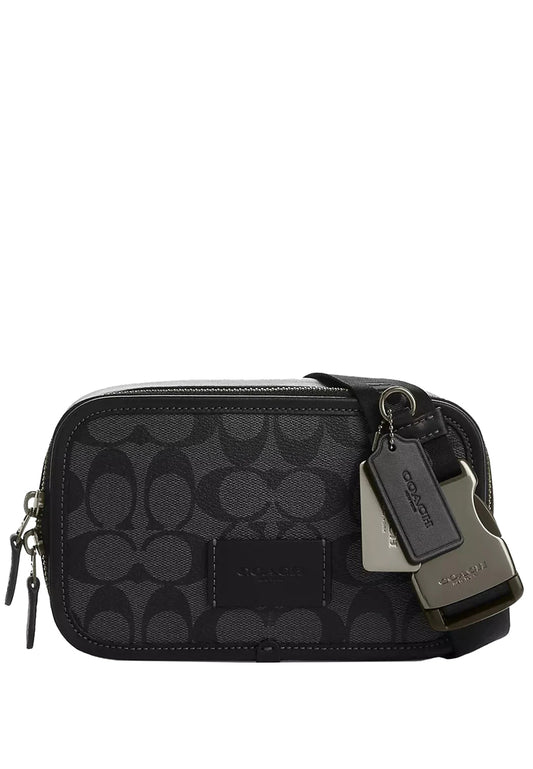 Coach Mens Wyatt Crossbody Bag In Signature Canvas - Black