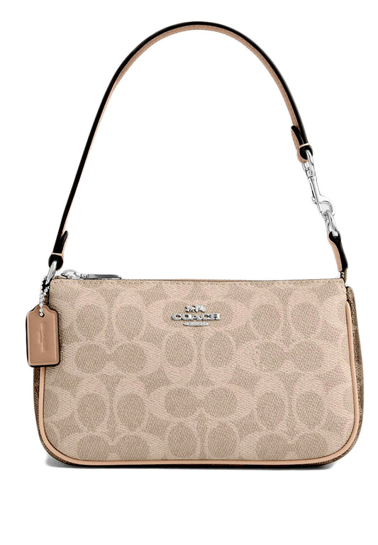 Coach Nolita 19 In Blocked Signature Canvas - Sand Taupe