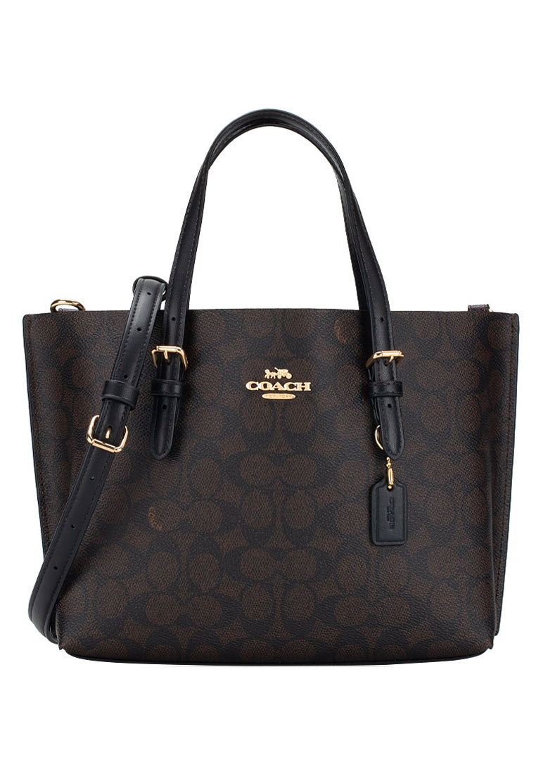 Coach Mollie Tote 25 In Signature Canvas - Walnut Black