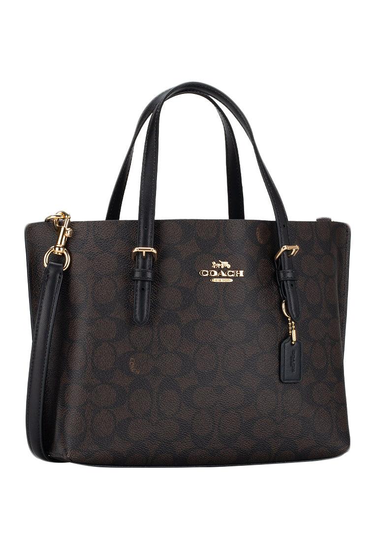 Coach Mollie Tote 25 In Signature Canvas - Walnut Black