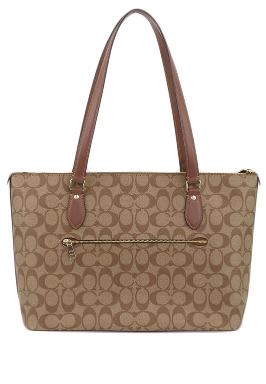 Coach Gallery Tote Bag In Signature Canvas - Khaki/Brown