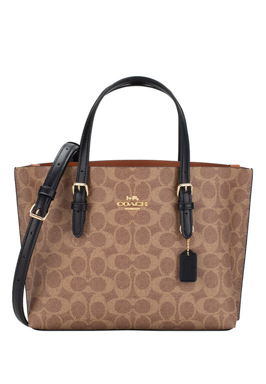 Coach Mollie Tote 25 In Signature Canvas -Tan/Black