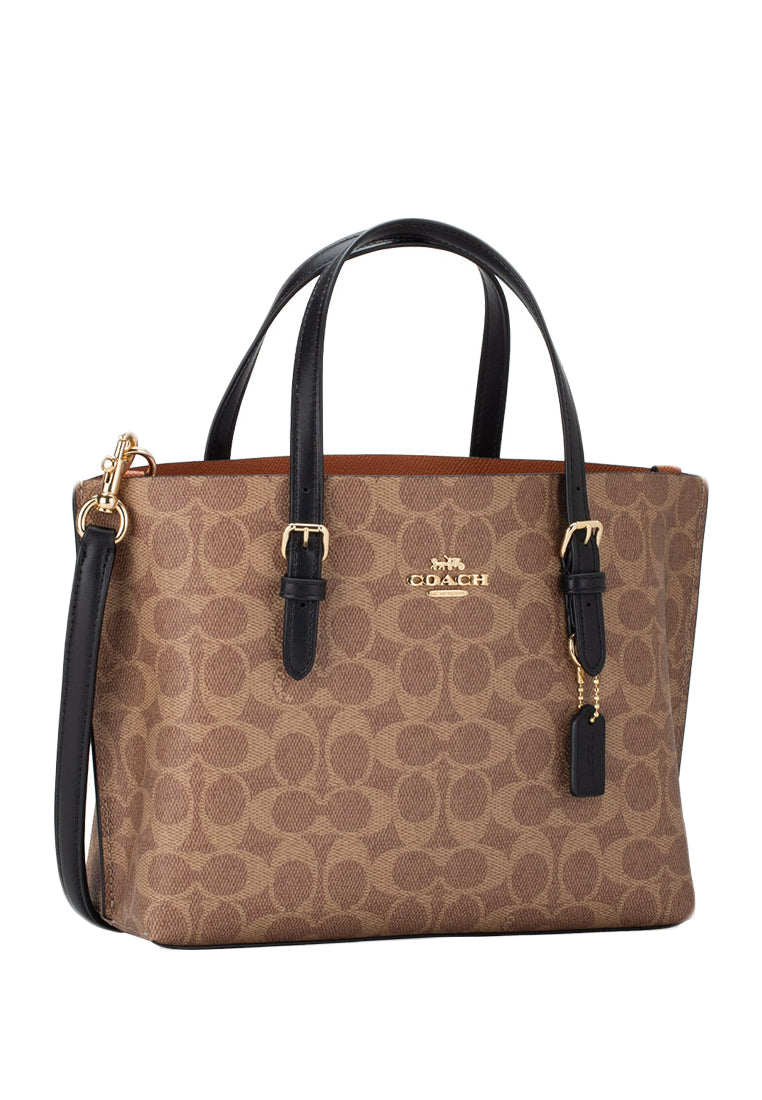 Coach Mollie Tote 25 In Signature Canvas -Tan/Black