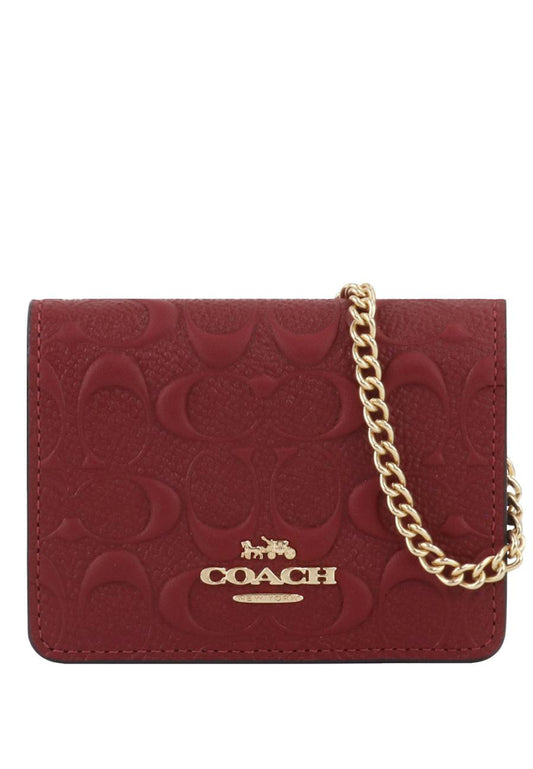 Coach Mini Wallet On A Chain In Signature Leather - Red