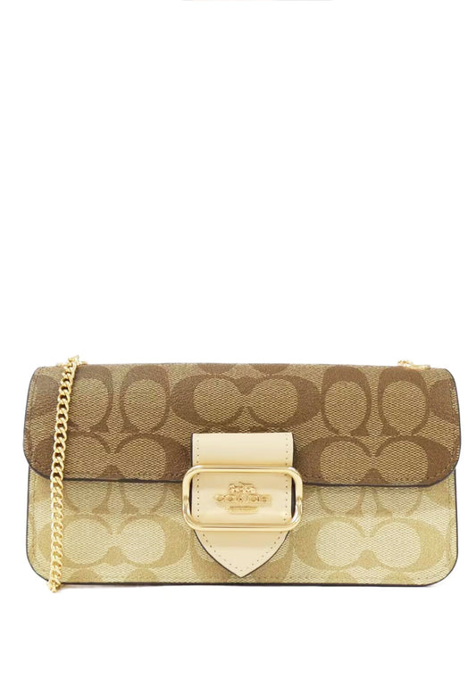 Coach Morgan Crossbody Blocked Signature Canvas - Light Brown