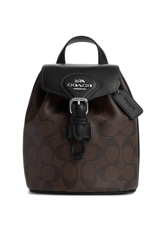 Coach Amelia Convertible Backpack In Signature Canvas - Dark Brown