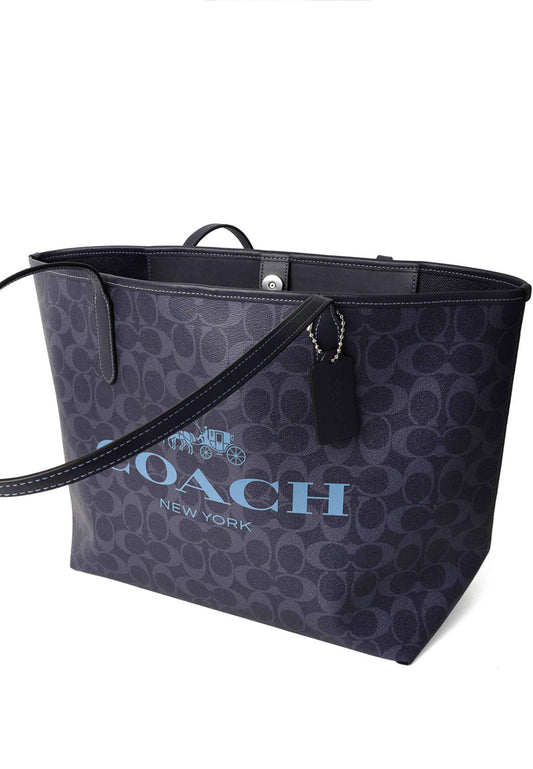 Coach City Tote In Signature Canvas - Denim/Midnight Navy