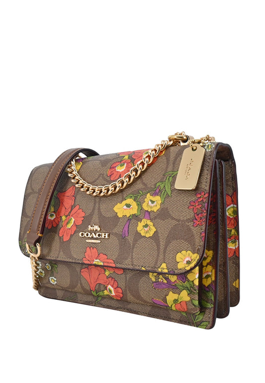 Coach Mini Klare Crossbody Signature Canvas With Floral Print - Brown