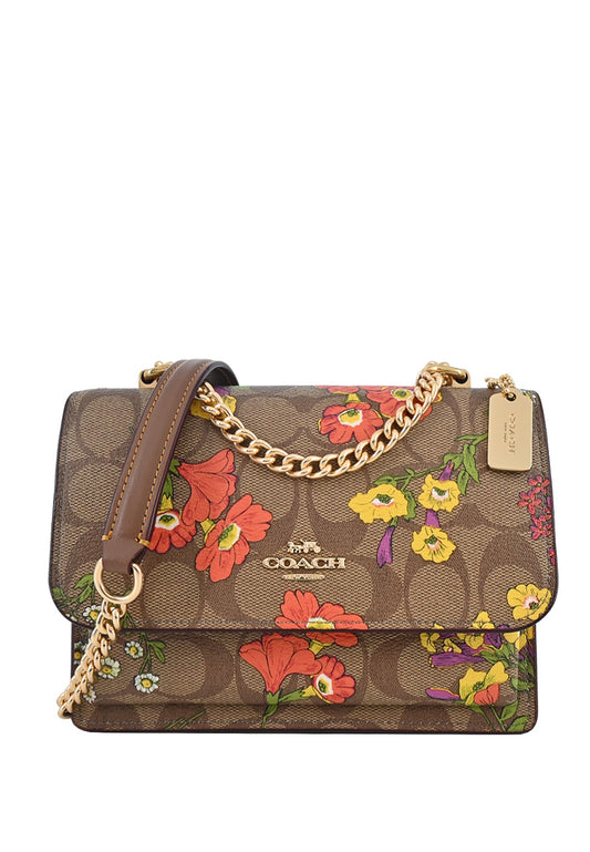 Coach Mini Klare Crossbody Signature Canvas With Floral Print - Brown