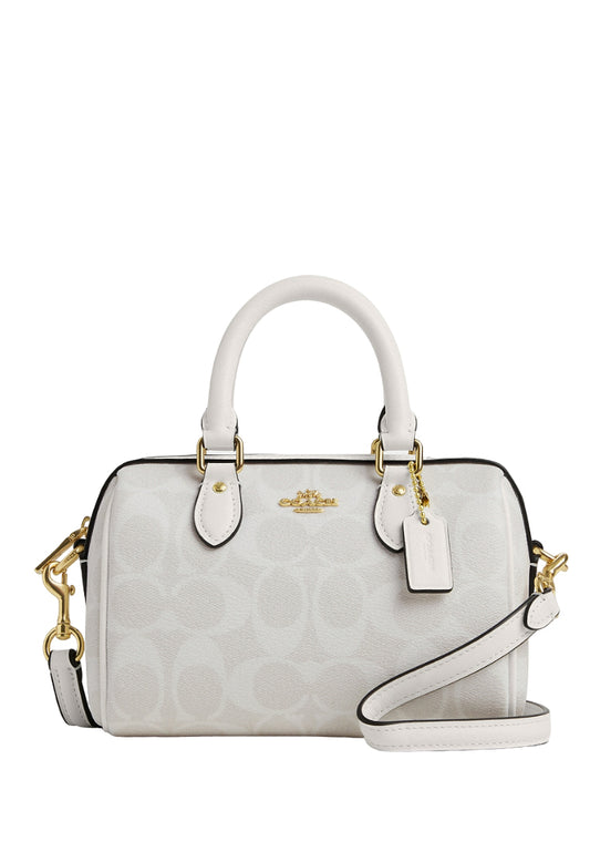 Coach Mini Rowan Crossbody In Signature Canvas - White